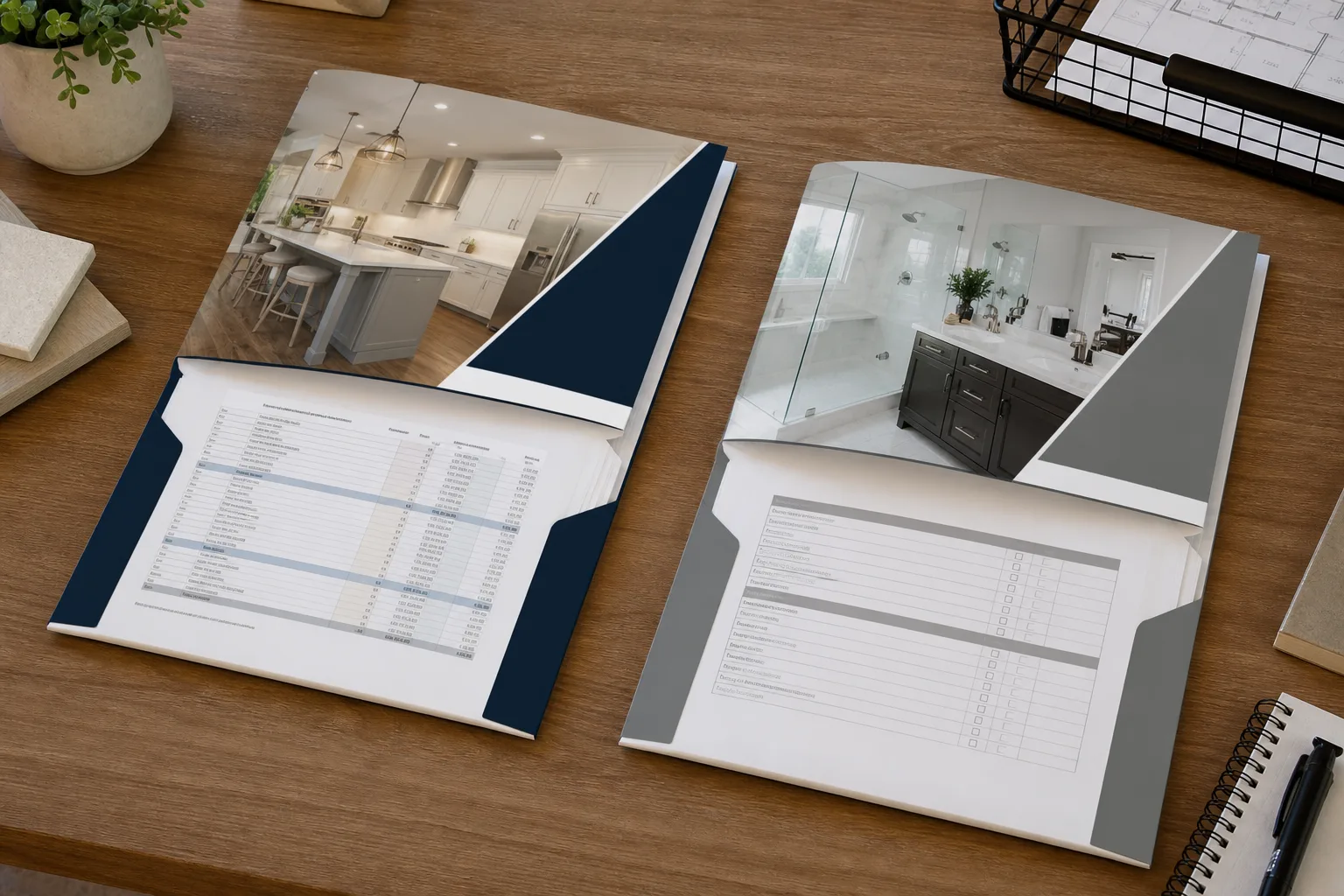 Side-by-side cabinet quote comparison for kitchen and bath packages