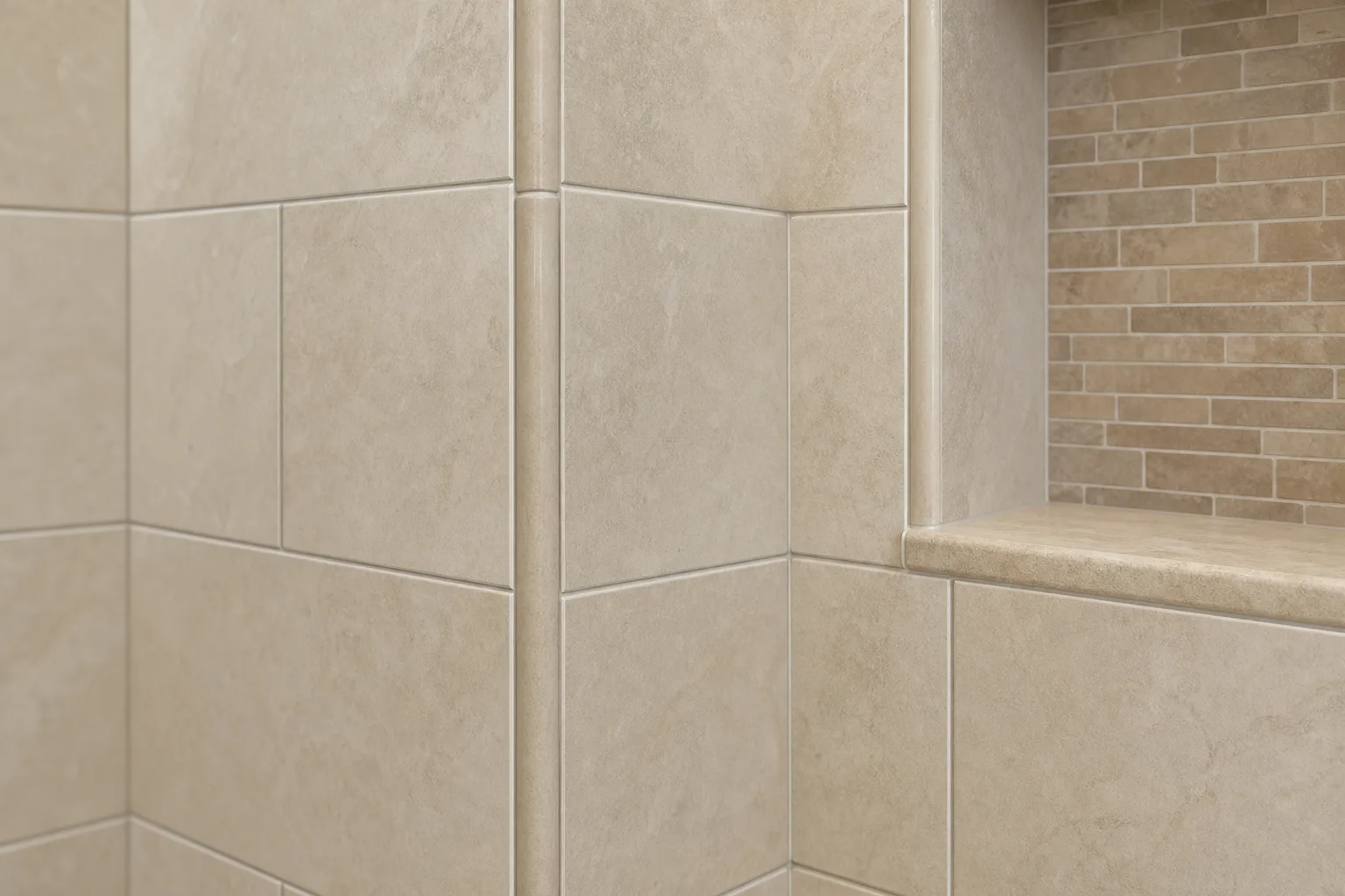 Quality cabinet installation detail showing aligned doors and finished end panels