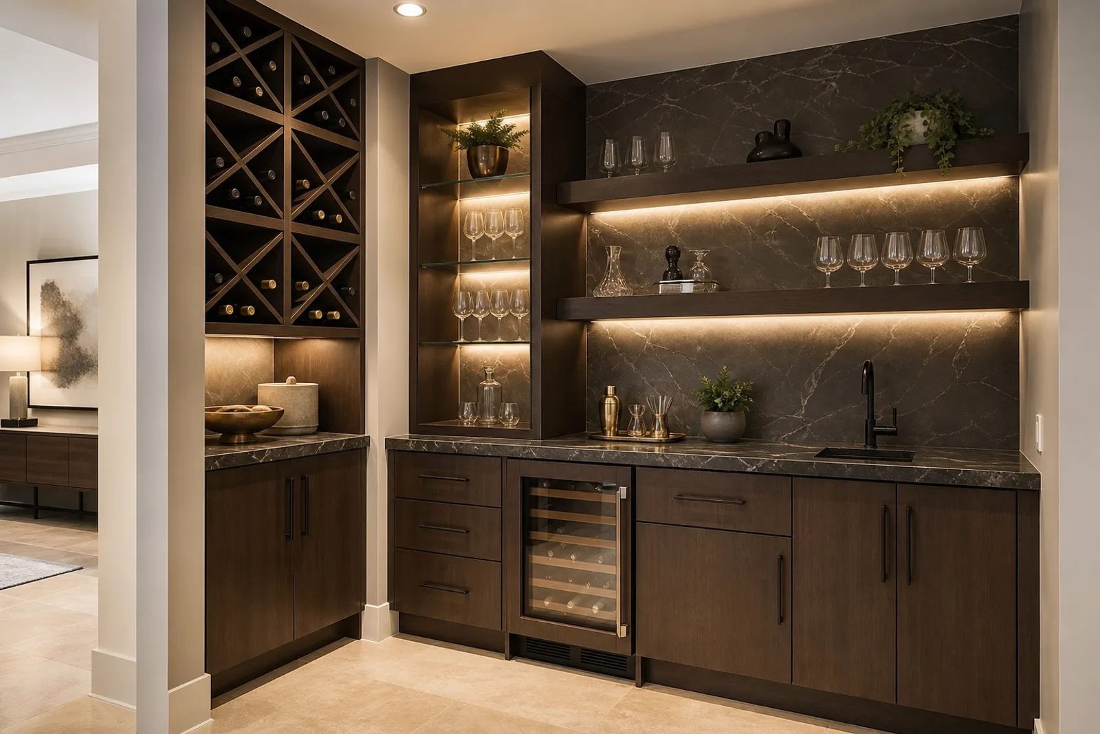 Wet Bar custom cabinets