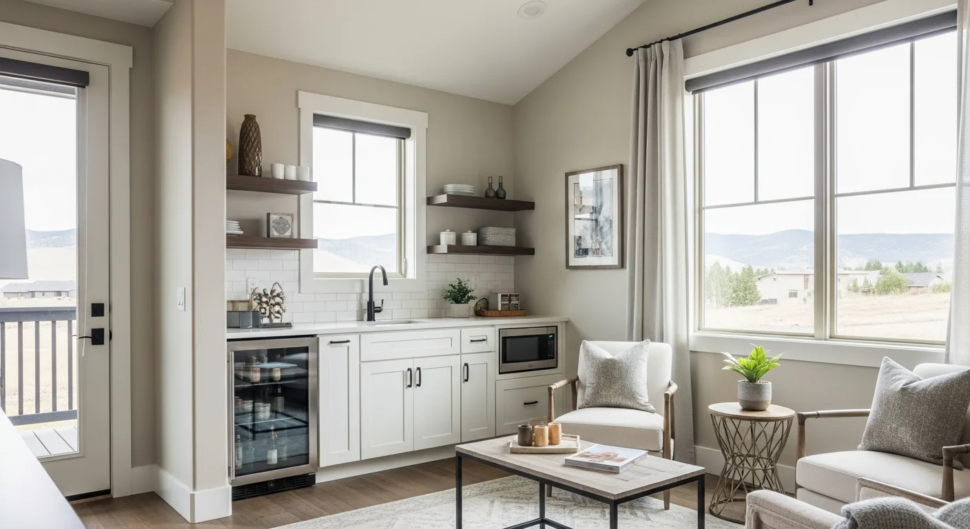 Premium outdoor cabinetry adjacent to an Eagle home entertaining area
