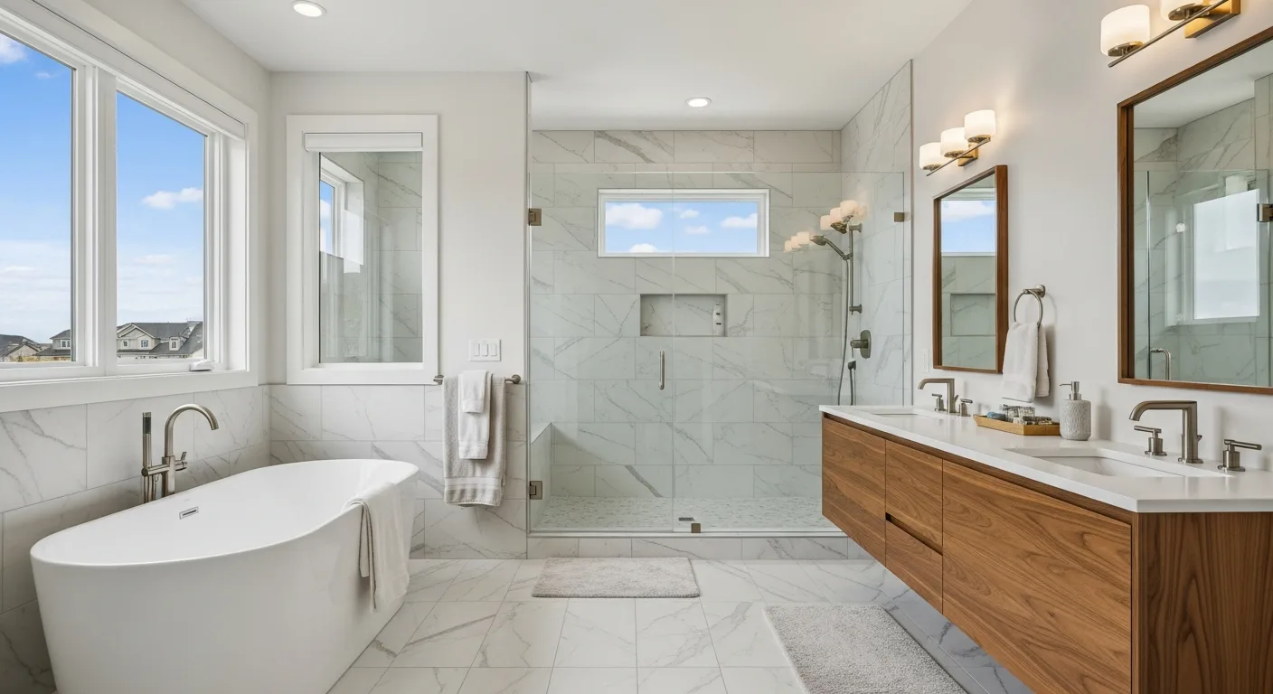 Contact Boise Cabinet Co | Custom Cabinets Idaho Custom bathroom vanity cabinets in a Meridian Idaho home by Boise Cabinet Co